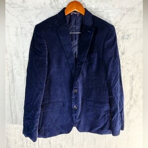Tommy Hilfiger Blazer Navy Blue Textured Two Button Jacket Blazer Suit 34
